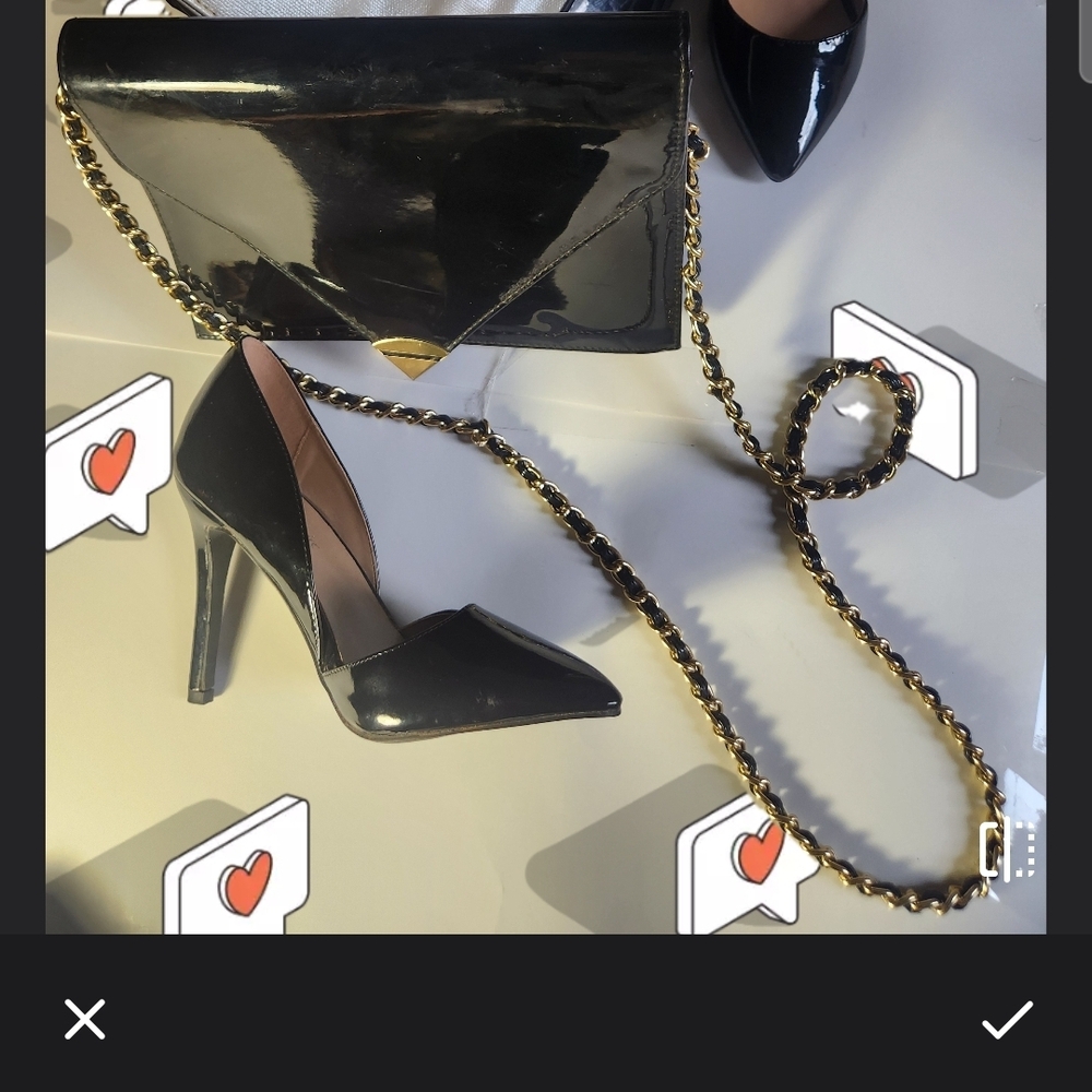 Anne Klein Bag & Francis Cobiasia Patent Clutch with Size  7 Pumps Free